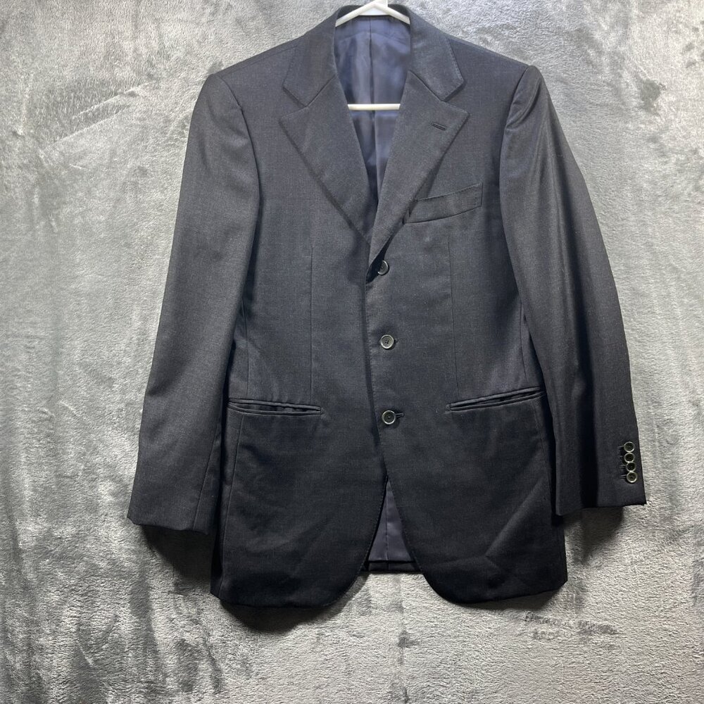 Edifice Mens Blazer Loro Piana Fabric 44 Gray Wool Jacket Four Seasons Classy - Picture 5 of 13